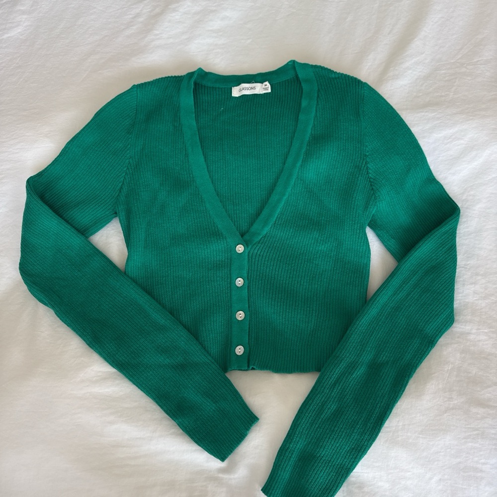 Glassons Green Button-Up Cardigan